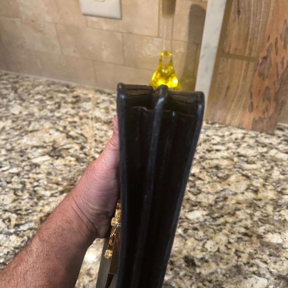 Gianne Versace Black Clutch with Gold Accents with coa - Picture 4 of 12